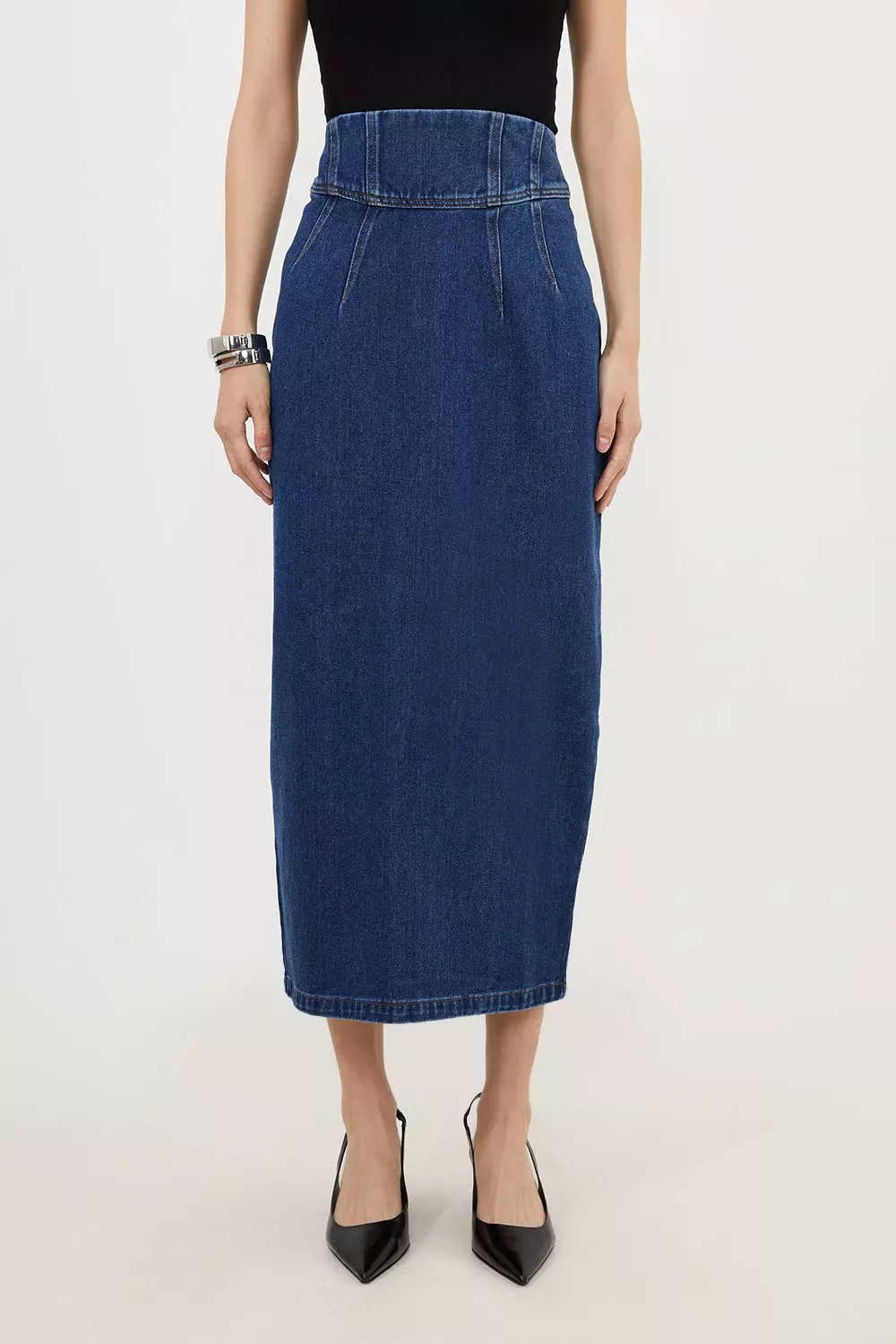 Mid length denim skirts xl best sale